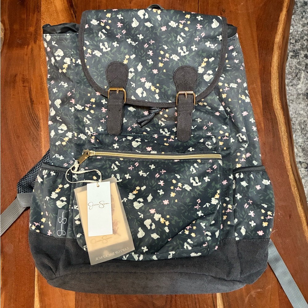 Jessica Simpson Black Floral Backpack